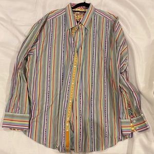 Robert Graham Rainbow Multicolor Button Up Shirt